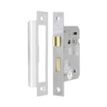 2.5" CE 3 Lever Bathroom Lock FD60 - Nickel Plated
