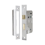 2.5" CE 3 Lever Bathroom Lock FD60 - Satin Chrome