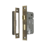 3" CE 3 Lever Bathroom Lock FD60 - Antique Brass