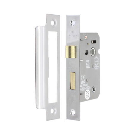 3" CE 3 Lever Bathroom Lock FD60 - Polished Chrome