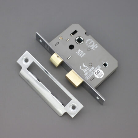 3" CE 3 Lever Bathroom Lock FD60 - Polished Chrome - Image 3