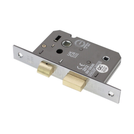 3" CE 3 Lever Bathroom Lock FD60 - Polished Chrome - Image 4