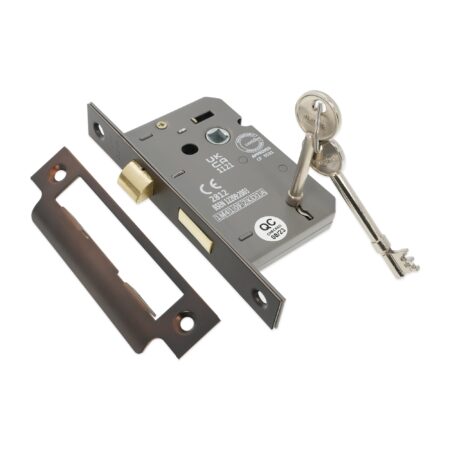 2.5" CE 3 Lever Mortice Sash Lock FD60 - Aged Bronze - Image 4