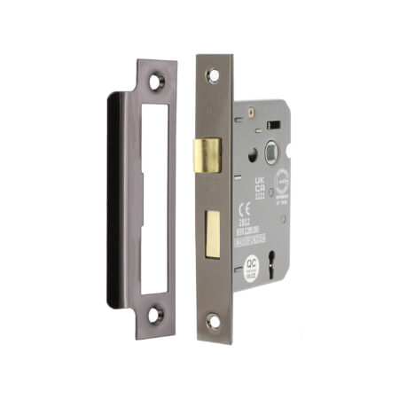 2.5" CE 3 Lever Mortice Sash Lock FD60 - Black Nickel
