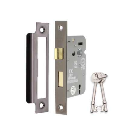 2.5" CE 3 Lever Mortice Sash Lock FD60 - Black Nickel - Image 2