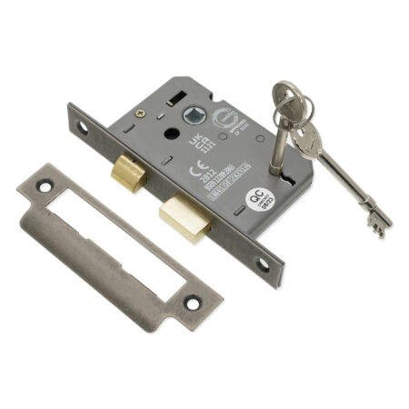 2.5" CE 3 Lever Mortice Sash Lock FD60 - Pewter - Image 4