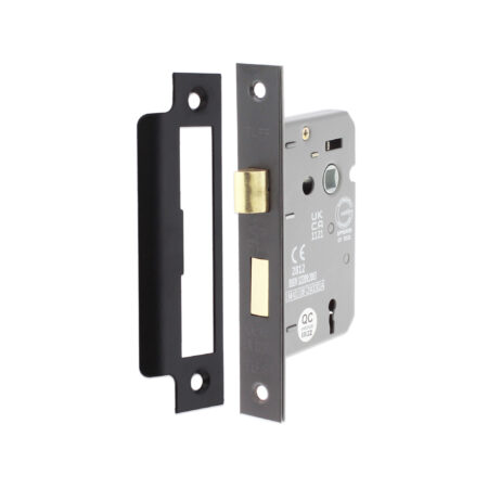 Spira Brass 3" CE 3 Lever Mortice Sash Lock FD60 - Matt Black