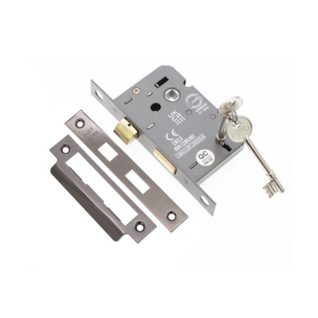 3" CE 3 Lever Mortice Sash Lock FD60 - Black Nickel - Image 4