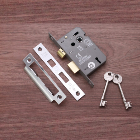 3" CE 3 Lever Mortice Sash Lock FD60 - Nickel Plated - Image 3