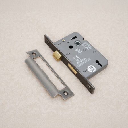 3" CE 3 Lever Mortice Sash Lock FD60 - Pewter - Image 3