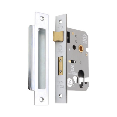 2.5" CE Euro Profile Mortice Sash Lock - Polished Chrome