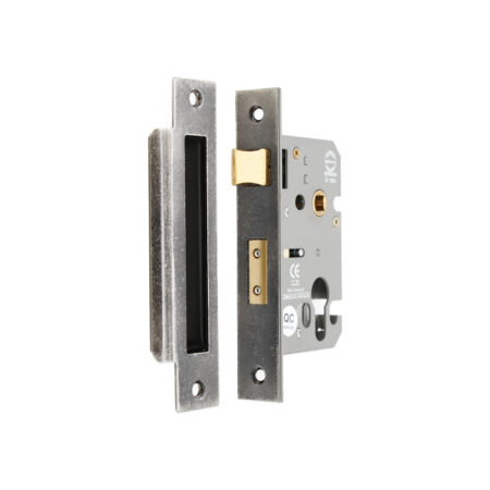 2.5" CE Euro Profile Mortice Sash Lock - Pewter