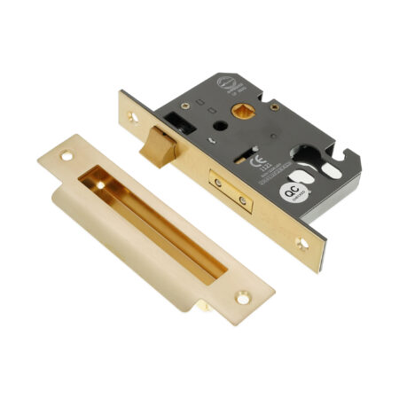 2.5" CE Euro Profile Mortice Sash Lock - Satin Brass - Image 3