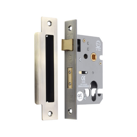 Spira Brass 3" CE Euro Profile Mortice Sash Lock - Antique Brass