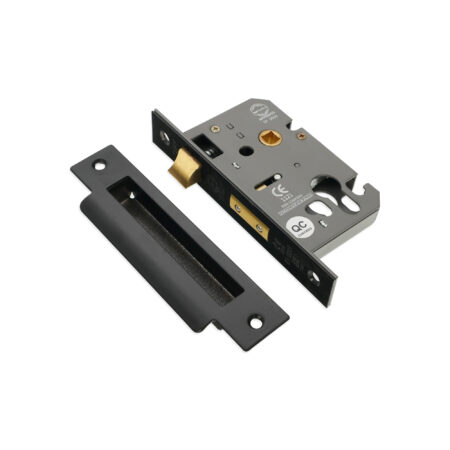 3" CE Euro Profile Mortice Sash Lock - Matt Black - Image 3