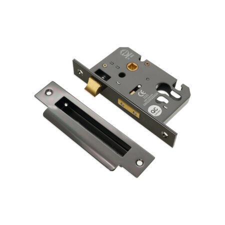 3" CE Euro Profile Mortice Sash Lock - Black Nickel - Image 3