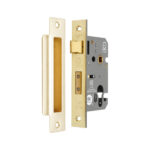 3" CE Euro Profile Mortice Sash Lock - Electro Brass