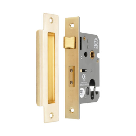 3" CE Euro Profile Mortice Sash Lock - Satin Brass
