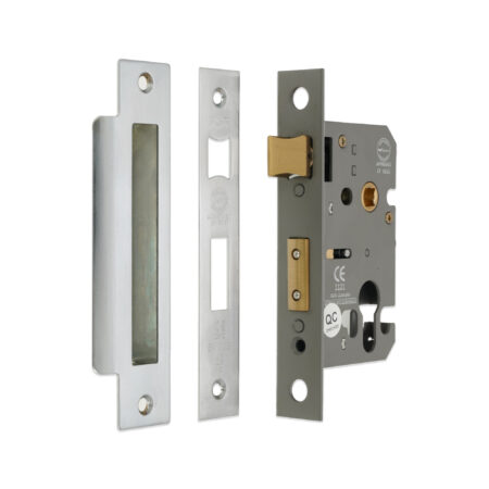 3" CE Euro Profile Mortice Sash Lock - Satin Chrome