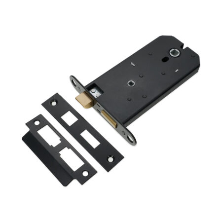 3 Lever Horizontal Bathroom Lock 6" - Matt Black - Image 4