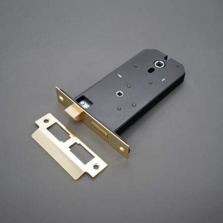 3 Lever Horizontal Bathroom Lock 6" Electro Brass - Image 3