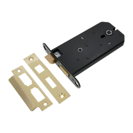 3 Lever Horizontal Bathroom Lock 6" Electro Brass - Image 4