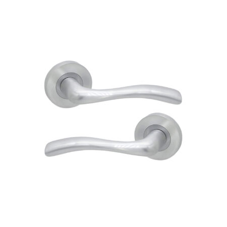 Satin Chrome Zofie Lever Door Handle Set - Image 2