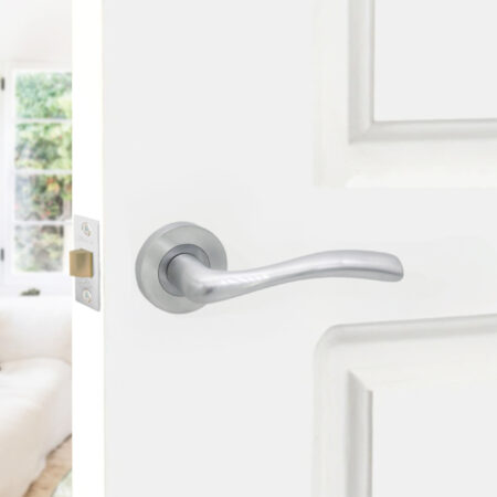 Satin Chrome Zofie Lever Door Handle Set - Image 3