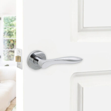 Polished Chrome Pearle Lever Door Handle Set - Image 3
