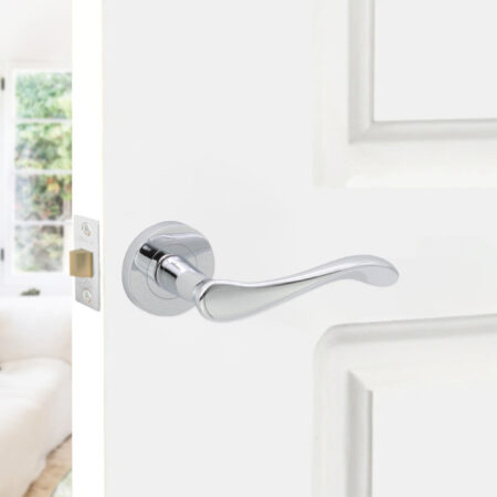 Polished Chrome Rosalie Lever Door Handle Set - Image 3