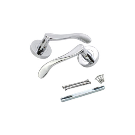Polished Chrome Rosalie Lever Door Handle Set - Image 4