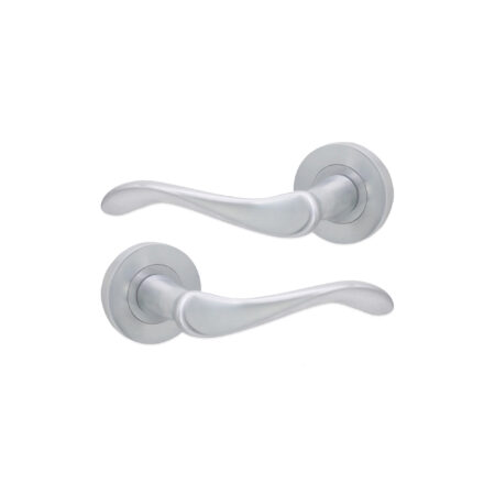 Satin Chrome Rosalie Lever Door Handle Set - Image 2