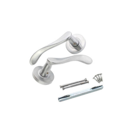 Satin Chrome Rosalie Lever Door Handle Set - Image 4