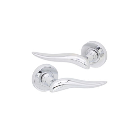Polished Chrome Flavia Lever Door Handle Set - Image 2