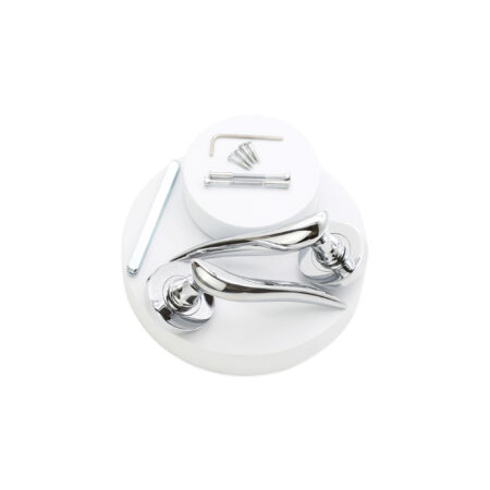 Polished Chrome Flavia Lever Door Handle Set - Image 4