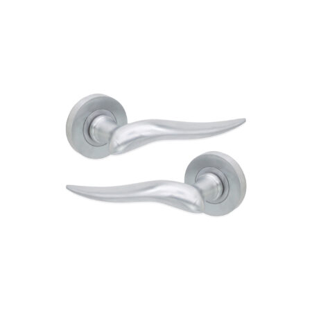 Satin Chrome Flavia Lever Door Handle Set - Image 2