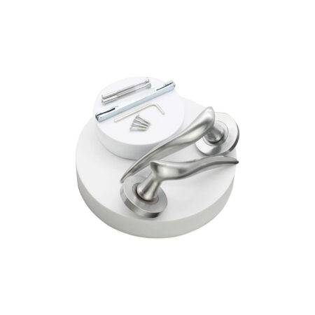 Satin Chrome Flavia Lever Door Handle Set - Image 4