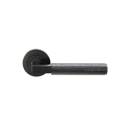 Hammered Knurlmond Lever on Rose Matt Black