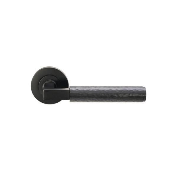 Hammered Knurlmond Lever on Rose Matt Black