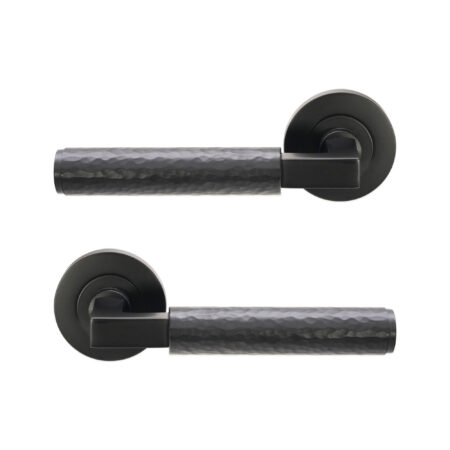 Hammered Knurlmond Lever on Rose Matt Black - Image 2