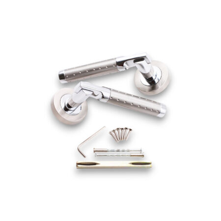 Brass Lexis Lever Dual Tone Door Handle Set - Image 4