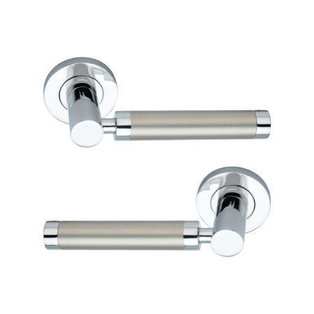 Chrome Zest Lever Dual Tone Black/ Door Handle Set - Image 2