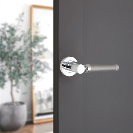 Chrome Zest Lever Dual Tone Black/ Door Handle Set - Image 3