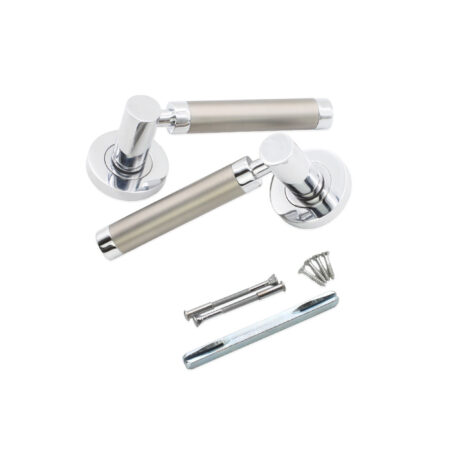 Chrome Zest Lever Dual Tone Black/ Door Handle Set - Image 4