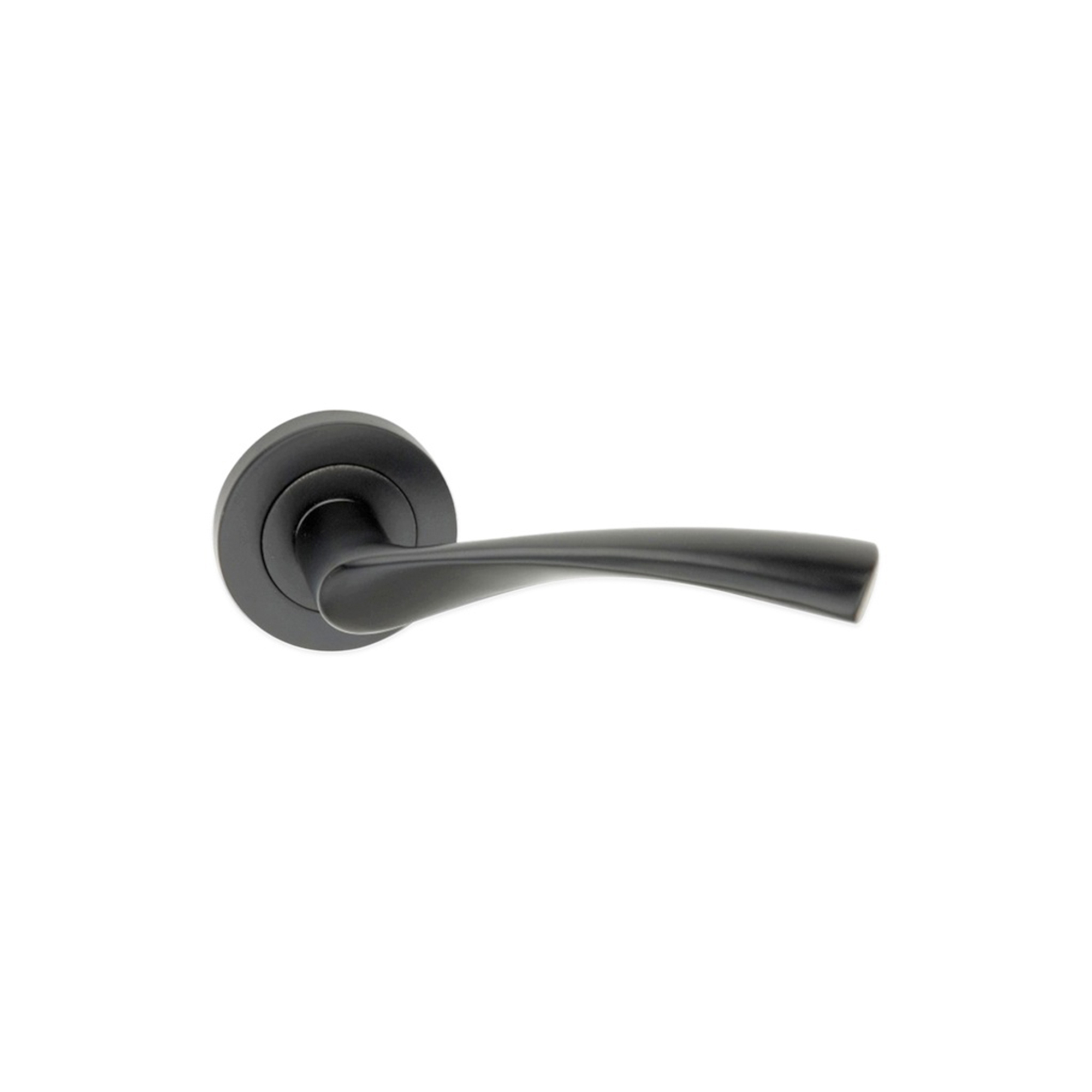 SB1301BLK_1.jpg Matt Black Mercury Lever Door Handle Set - Image 1