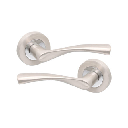 Spira Brass Brass Mercury Lever Dual Tone Door Handle Set - Image 2