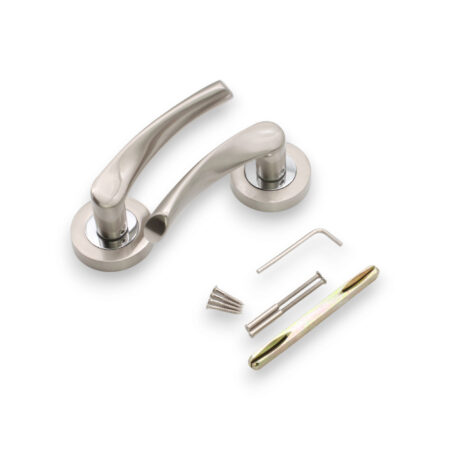 Spira Brass Brass Mercury Lever Dual Tone Door Handle Set - Image 4