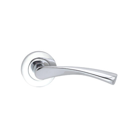 Spira Brass Polished Chrome Mercury Lever Door Handle Set