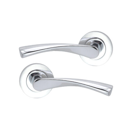 Spira Brass Polished Chrome Mercury Lever Door Handle Set - Image 2