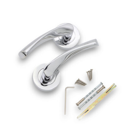 Spira Brass Polished Chrome Mercury Lever Door Handle Set - Image 4